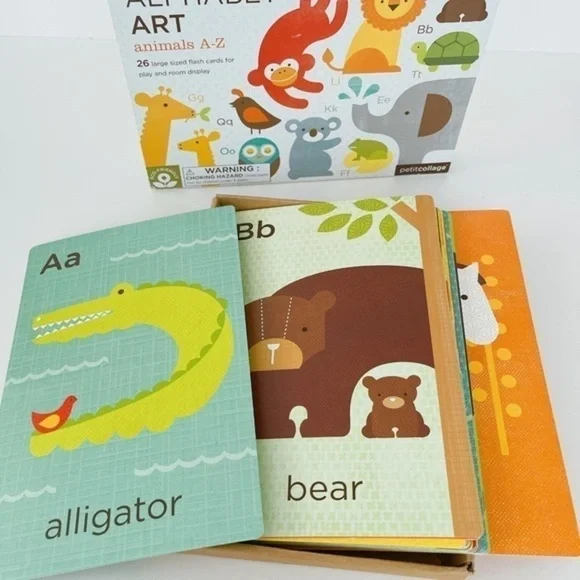 Petit Collage Alphabet A-Z Animals Cards - Picture 4 of 14